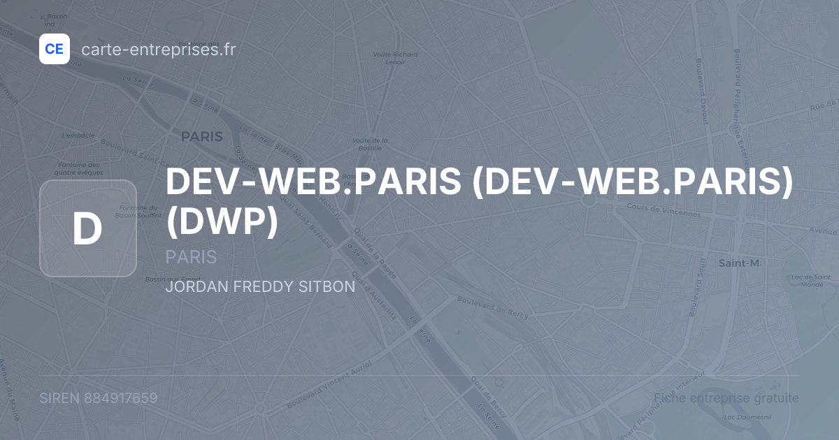 DEV-WEB.PARIS (DEV-WEB.PARIS) (DWP) — 884917659 — fiche entreprise