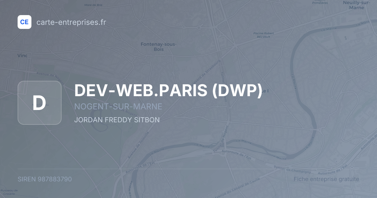DEV-WEB.PARIS (DWP) — 987883790 — fiche entreprise