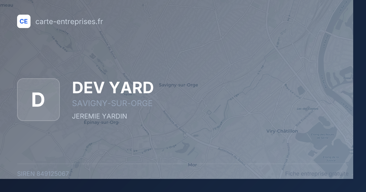DEV YARD — 849125067 — fiche entreprise
