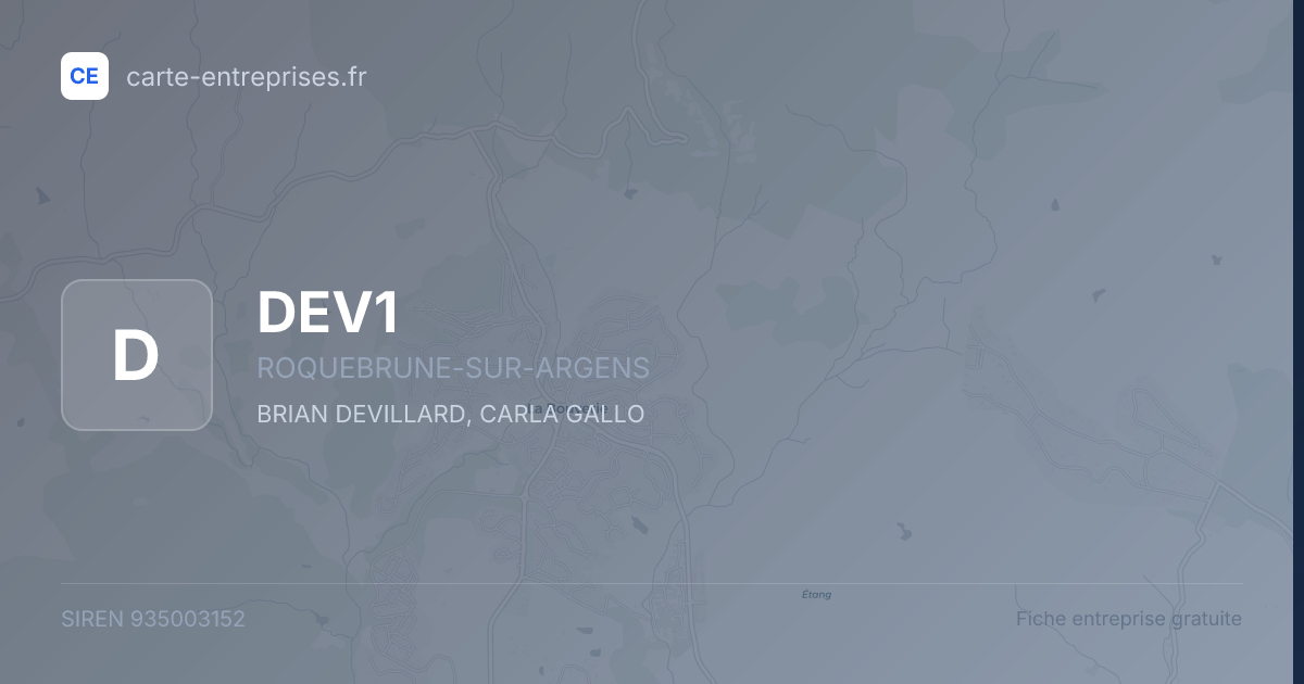 DEV1 — 935003152 — fiche entreprise