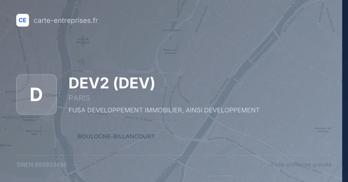 DEV2 (DEV) — 899933485 — fiche entreprise