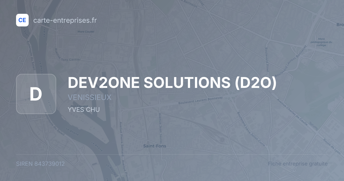 DEV2ONE SOLUTIONS (D2O) — 843739012 — fiche entreprise