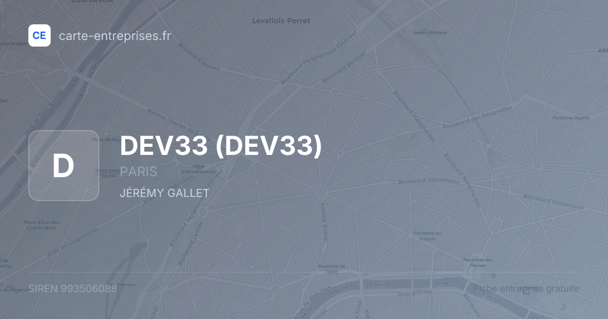 DEV33 — 993506088 — fiche entreprise