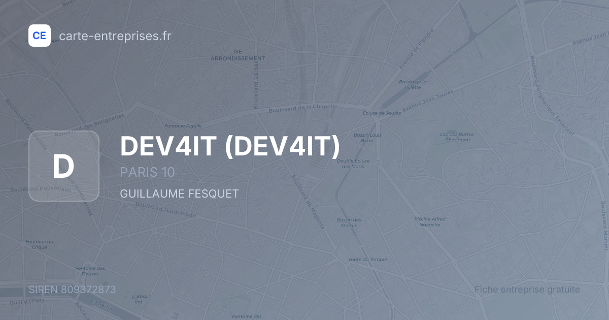 DEV4IT — 809372873 — fiche entreprise