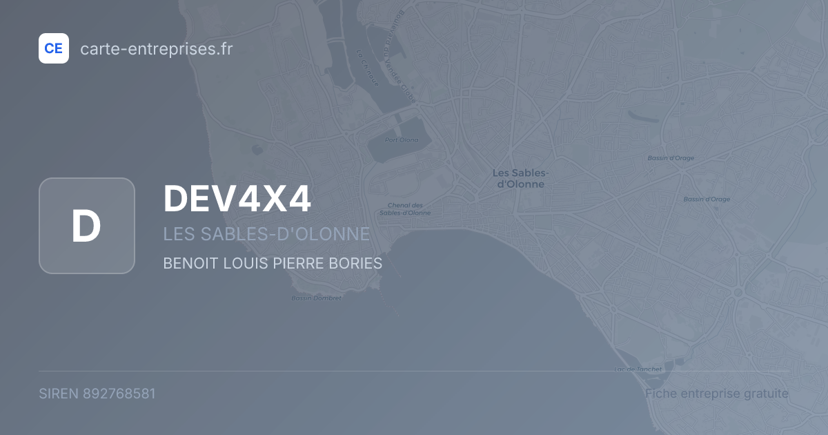 DEV4X4 — 892768581 — fiche entreprise