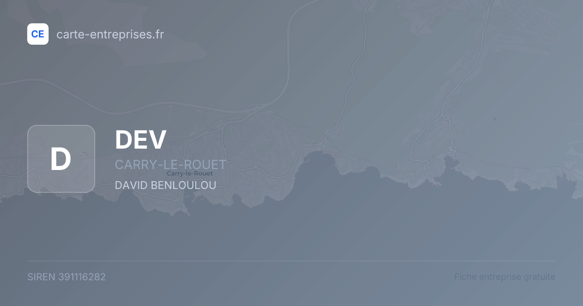 DEV — 391116282 — fiche entreprise