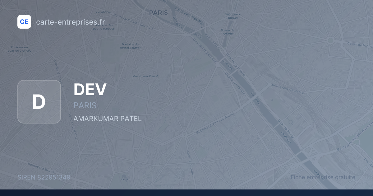 DEV — 822951349 — fiche entreprise