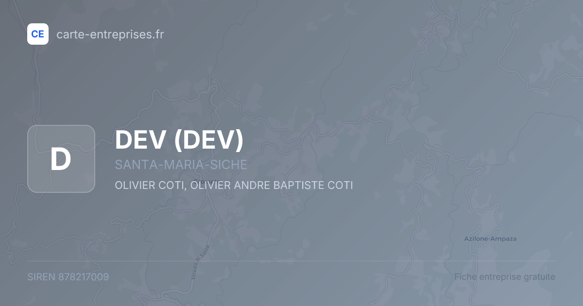 DEV — 878217009 — fiche entreprise