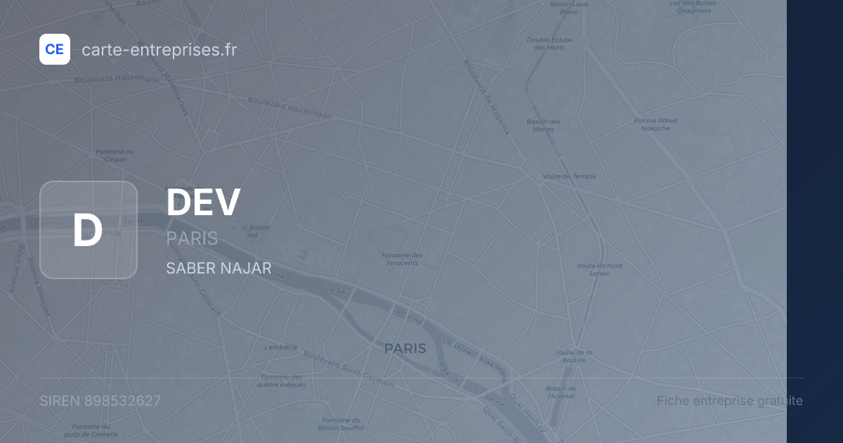 DEV — 898532627 — fiche entreprise