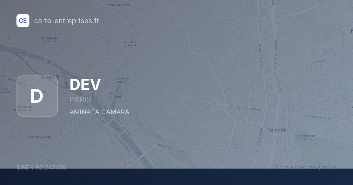 DEV — 921247458 — fiche entreprise