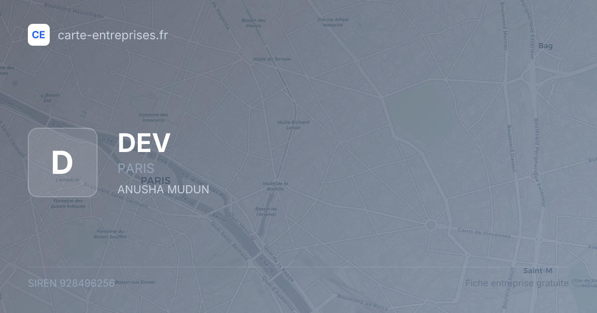 DEV — 928496256 — fiche entreprise