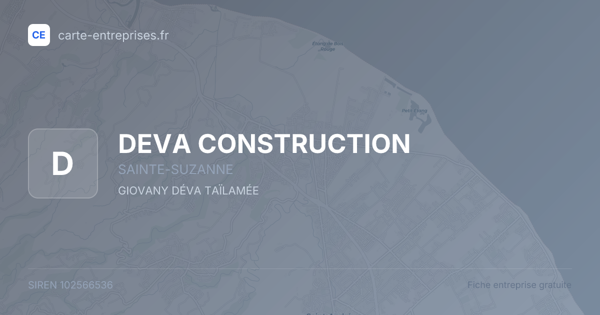 DEVA CONSTRUCTION — 102566536 — fiche entreprise