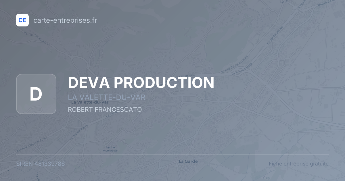 DEVA PRODUCTION — 481339786 — fiche entreprise