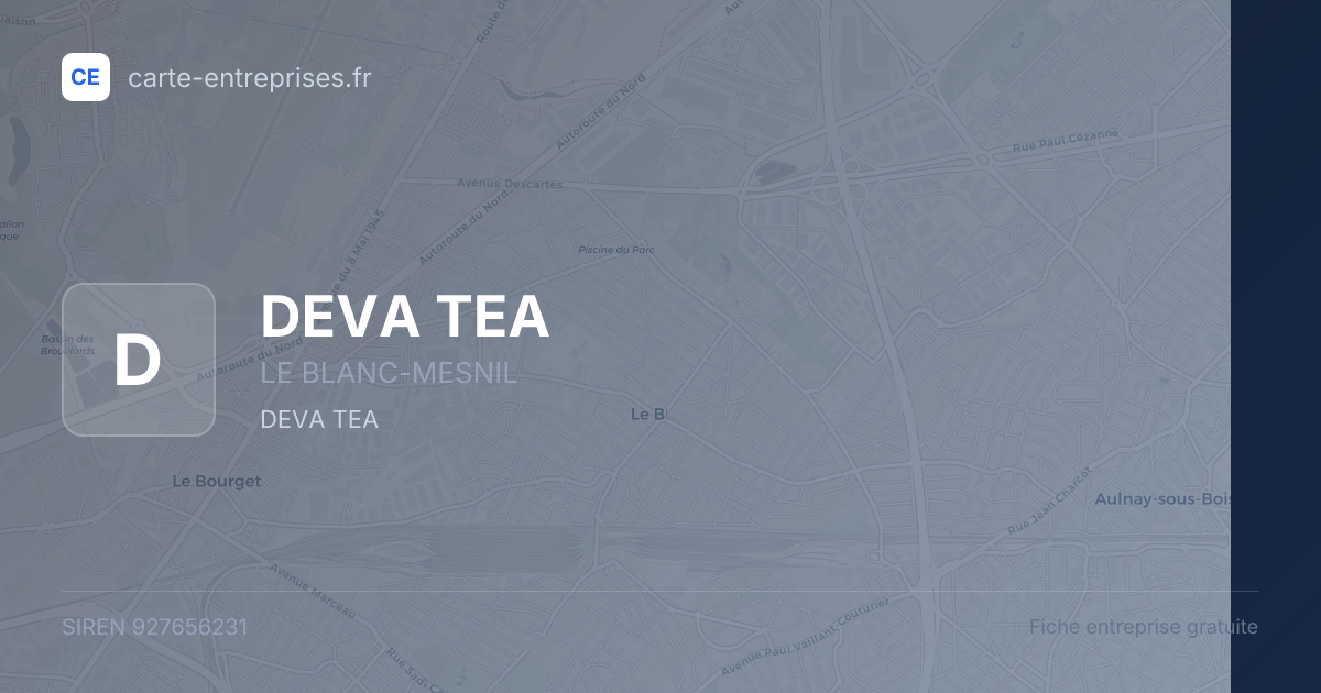 DEVA TEA — 927656231 — fiche entreprise