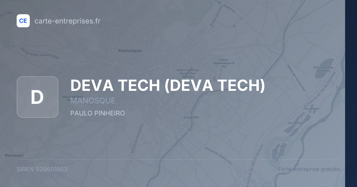 DEVA TECH — 829601863 — fiche entreprise
