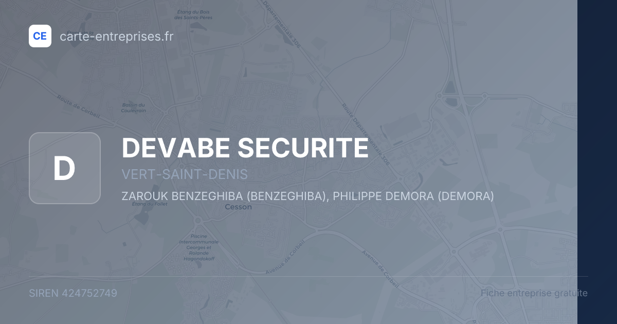 DEVABE SECURITE — 424752749 — fiche entreprise