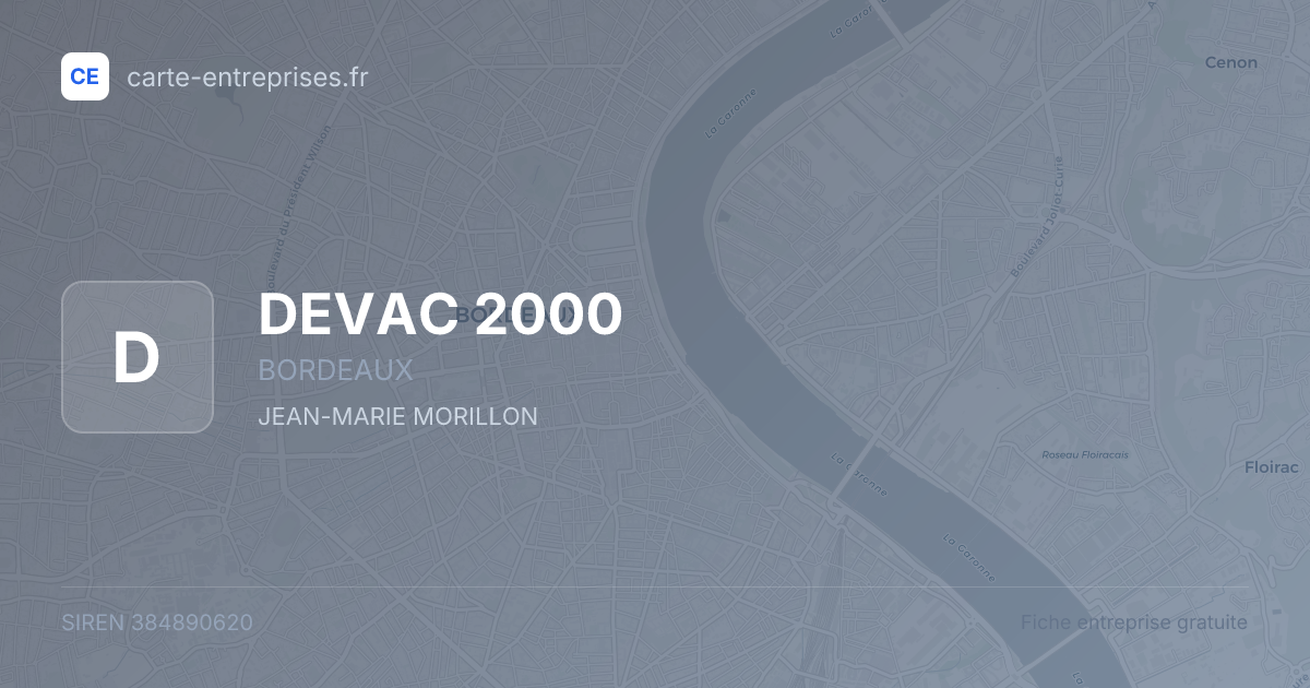 DEVAC 2000 — 384890620 — fiche entreprise