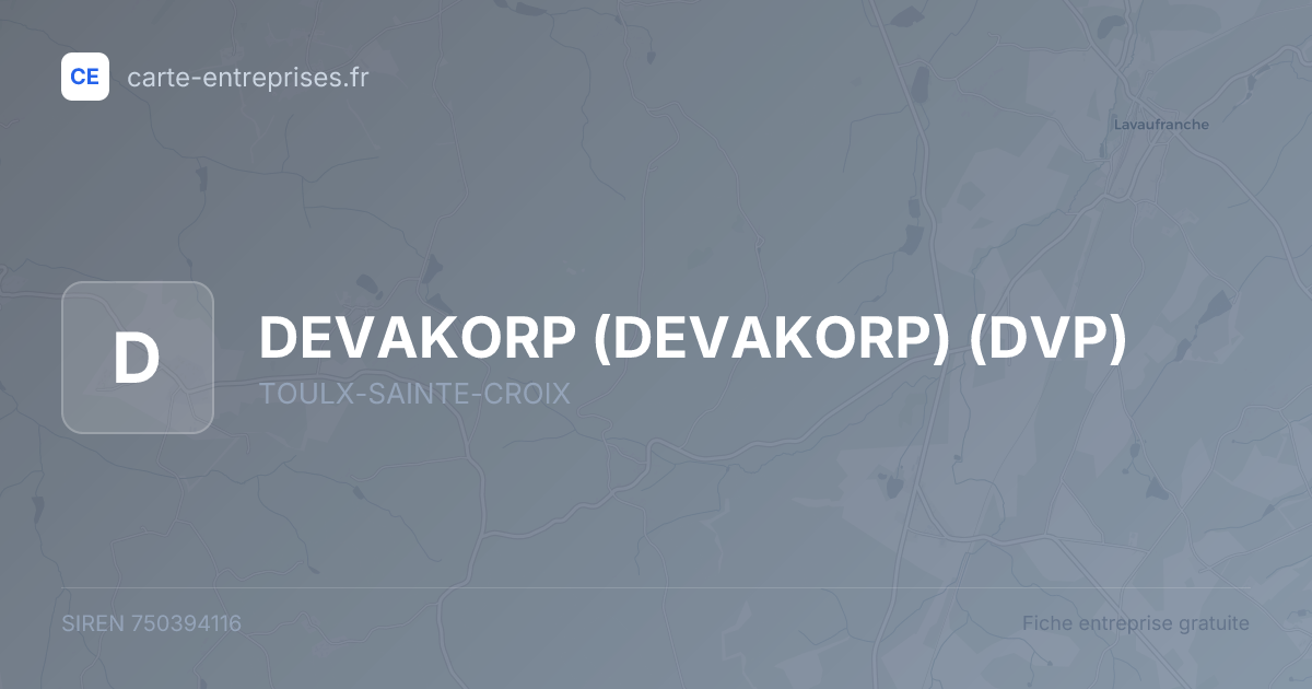 DEVAKORP (DEVAKORP) (DVP) — 750394116 — fiche entreprise