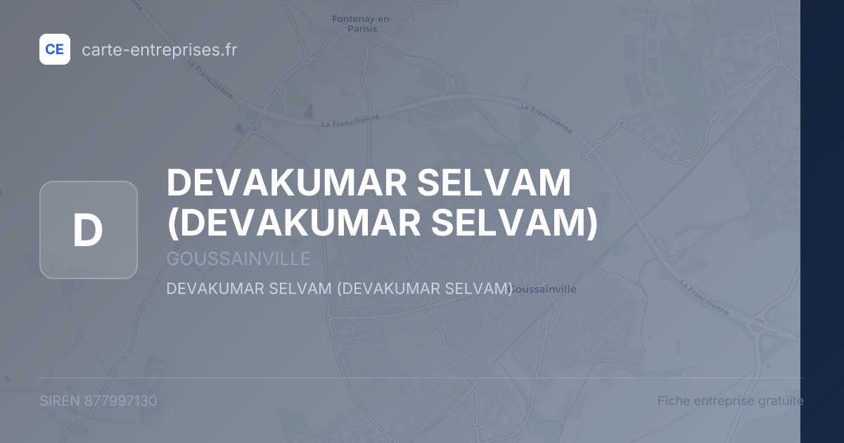 DEVAKUMAR SELVAM — 877997130 — fiche entreprise