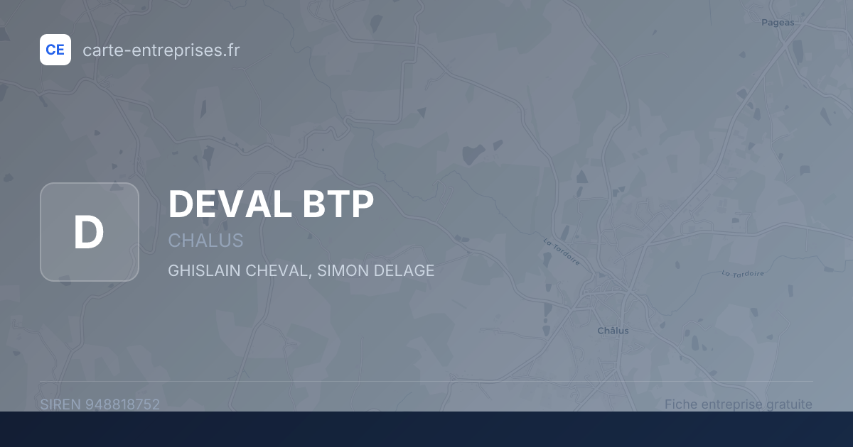 DEVAL BTP — 948818752 — fiche entreprise