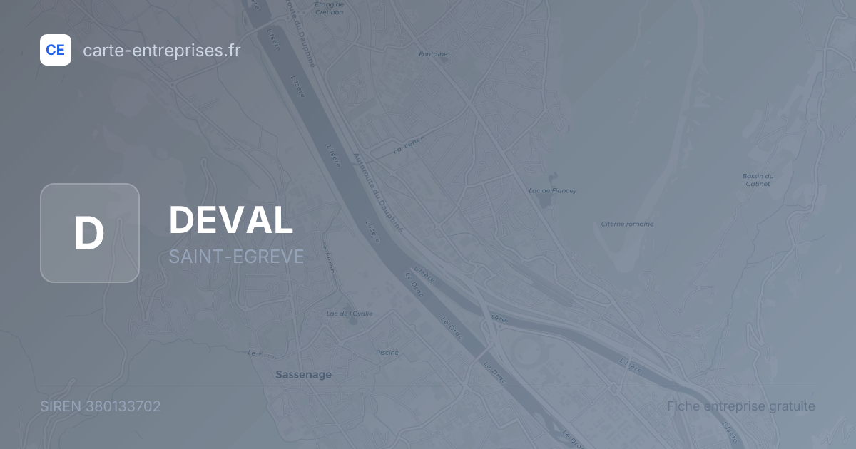 DEVAL — 380133702 — fiche entreprise