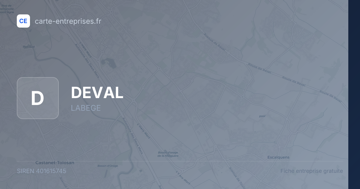 DEVAL — 401615745 — fiche entreprise