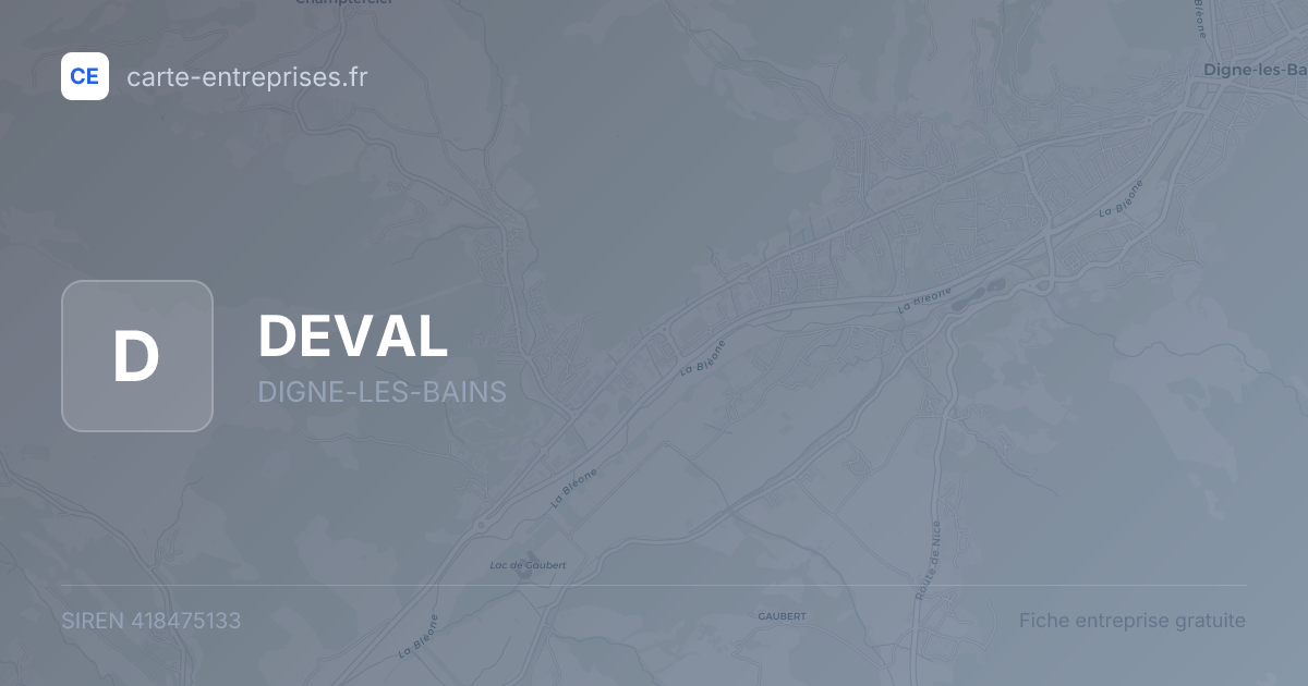 DEVAL — 418475133 — fiche entreprise
