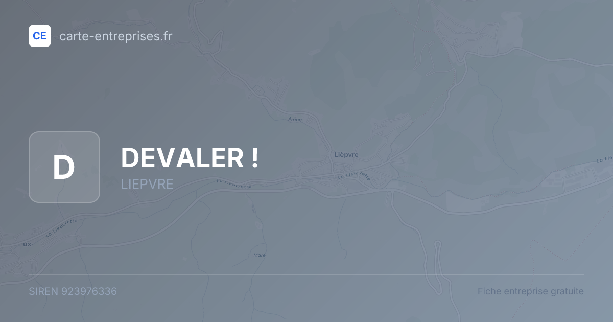 DEVALER ! — 923976336 — fiche entreprise