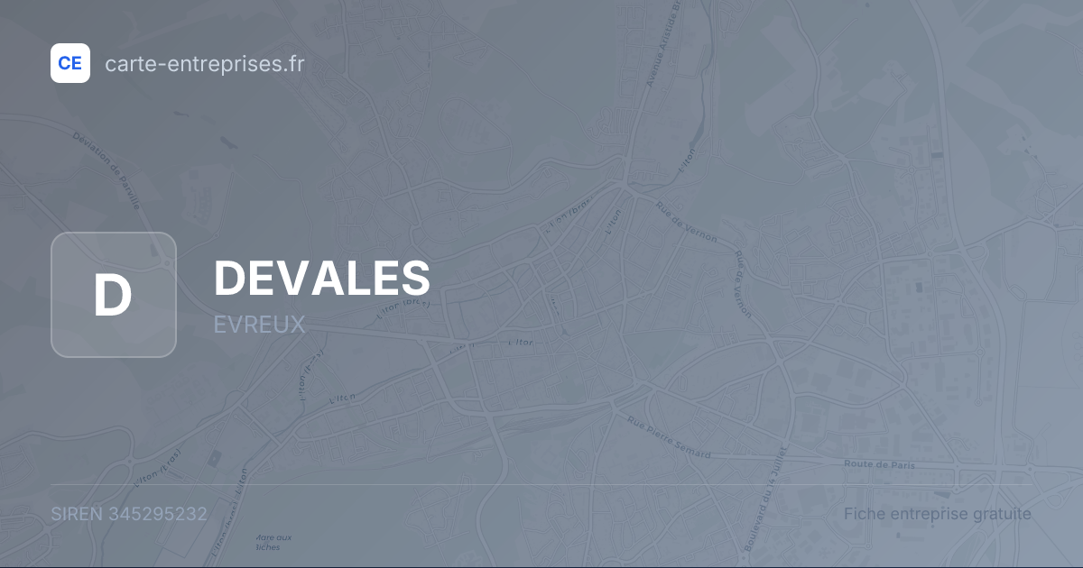 DEVALES — 345295232 — fiche entreprise