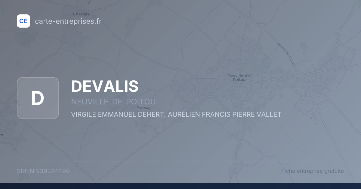 DEVALIS — 939224499 — fiche entreprise