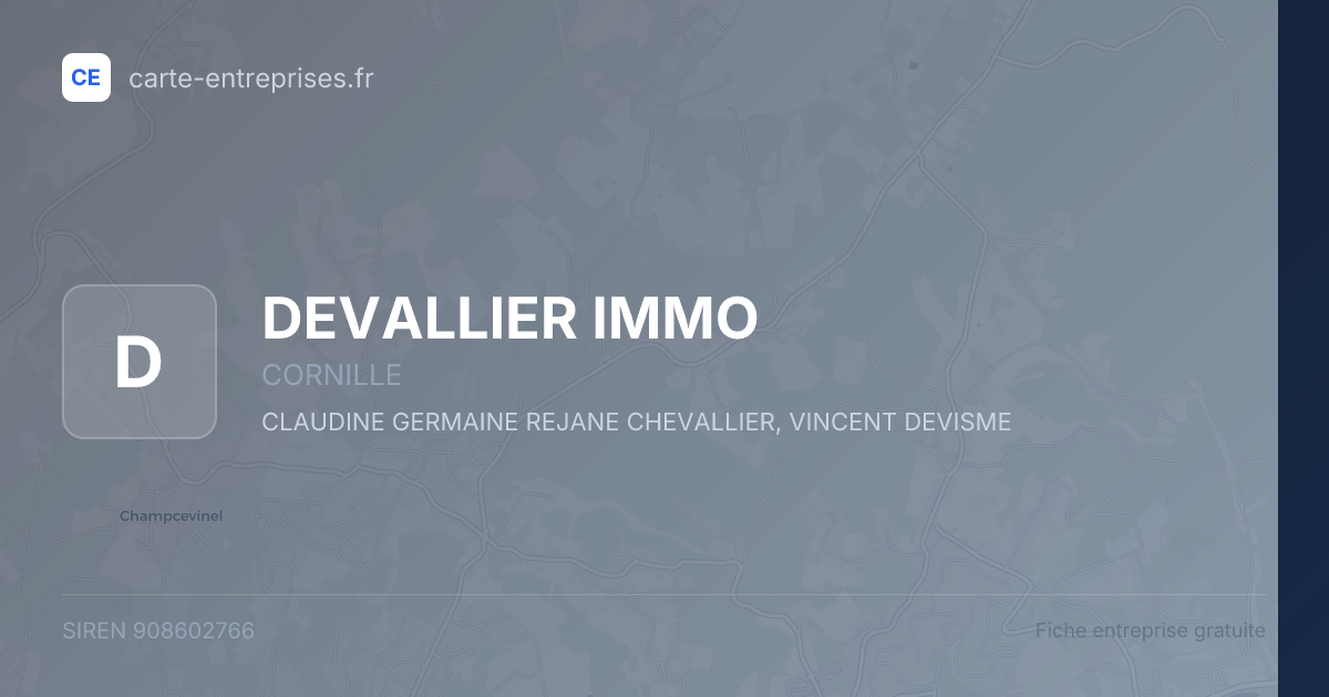 DEVALLIER IMMO — 908602766 — fiche entreprise