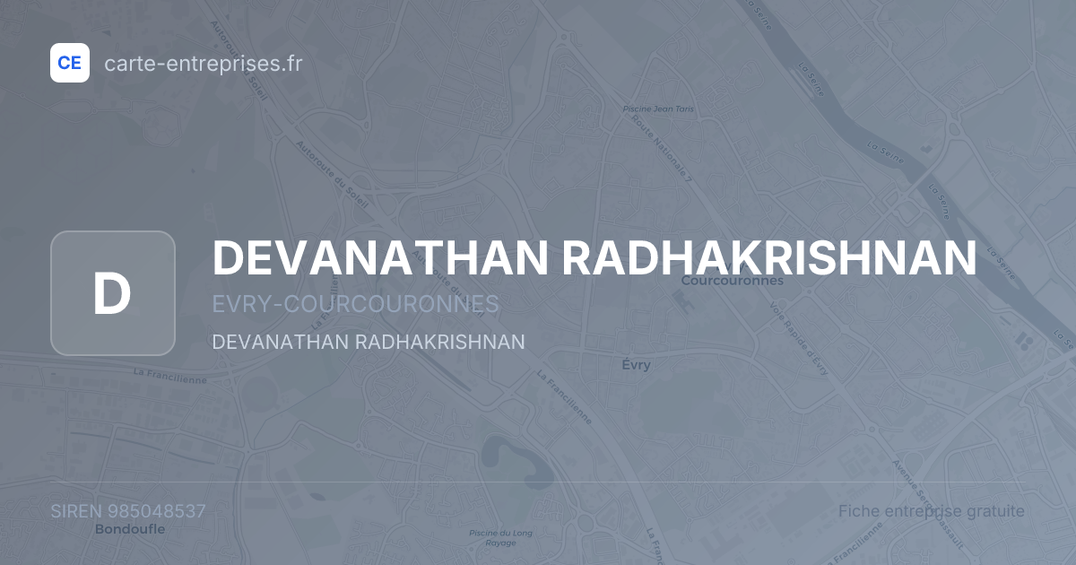 DEVANATHAN RADHAKRISHNAN — 985048537 — fiche entreprise