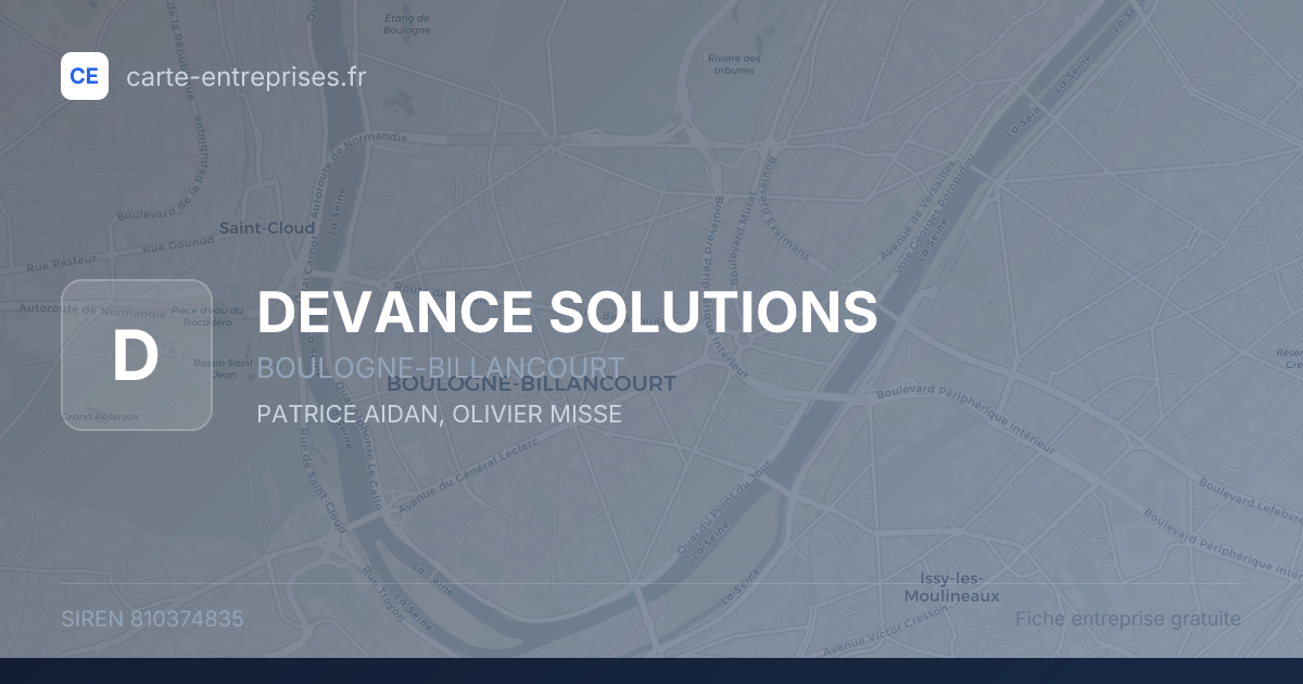 DEVANCE SOLUTIONS — 810374835 — fiche entreprise