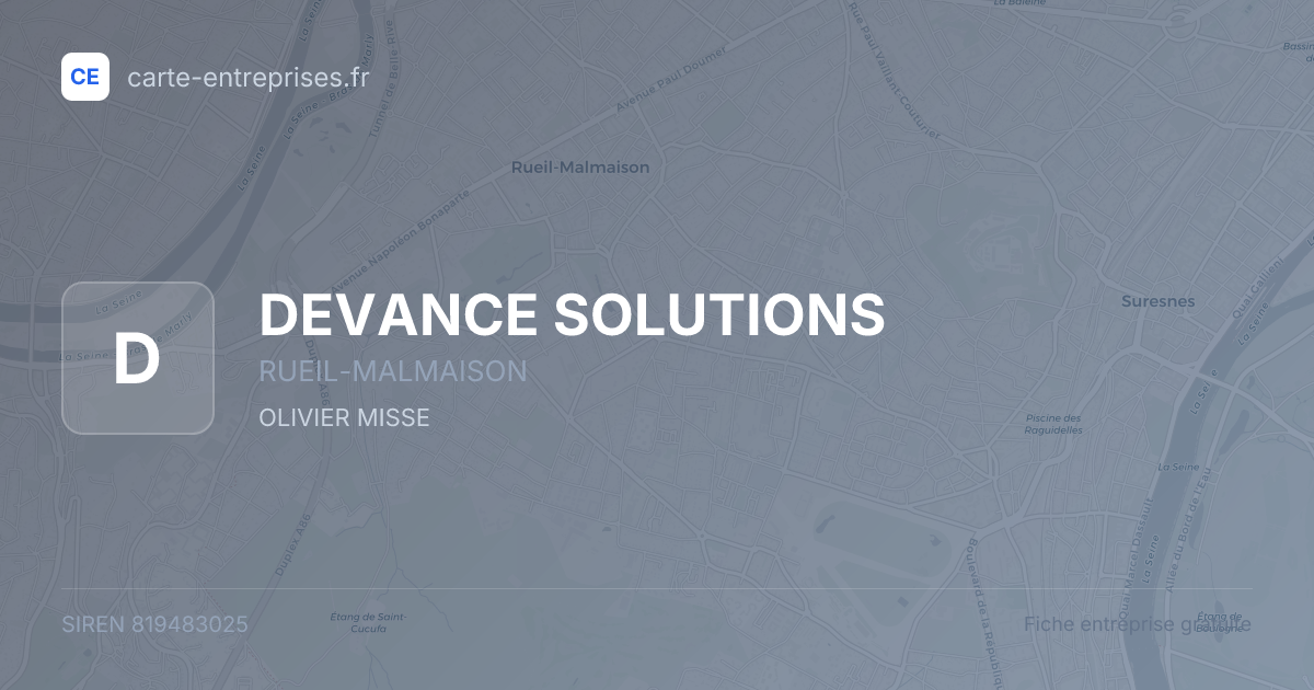 DEVANCE SOLUTIONS — 819483025 — fiche entreprise