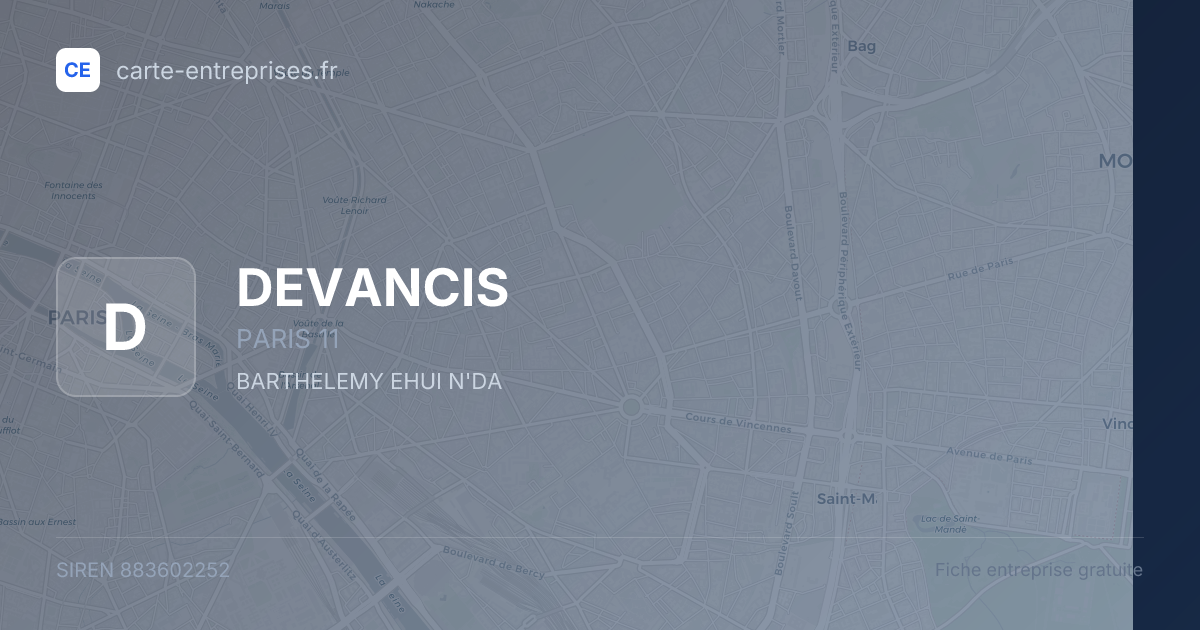 DEVANCIS — 883602252 — fiche entreprise
