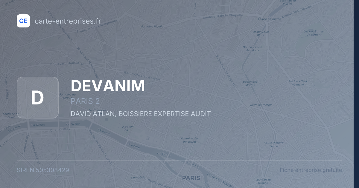 DEVANIM — 505308429 — fiche entreprise