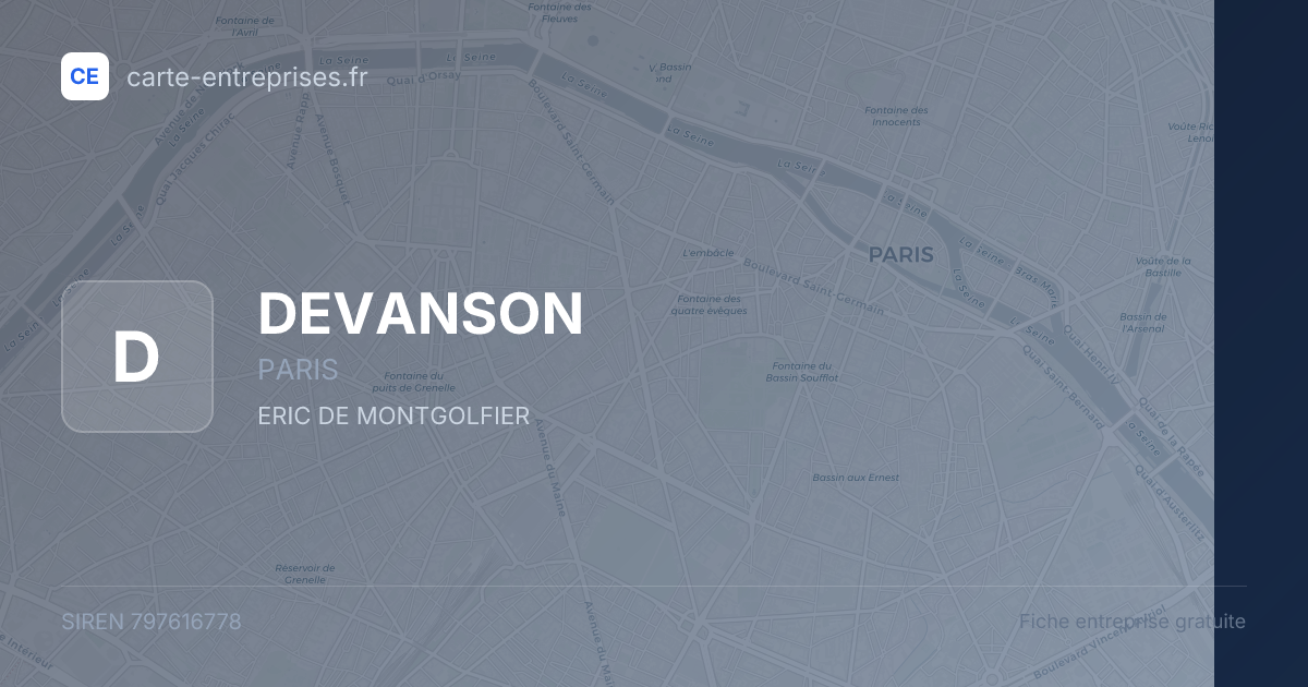 DEVANSON — 797616778 — fiche entreprise