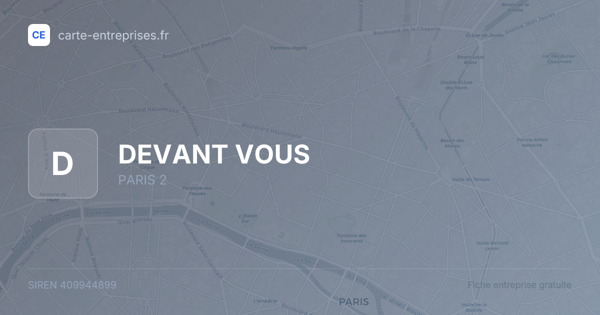 DEVANT VOUS — 409944899 — fiche entreprise