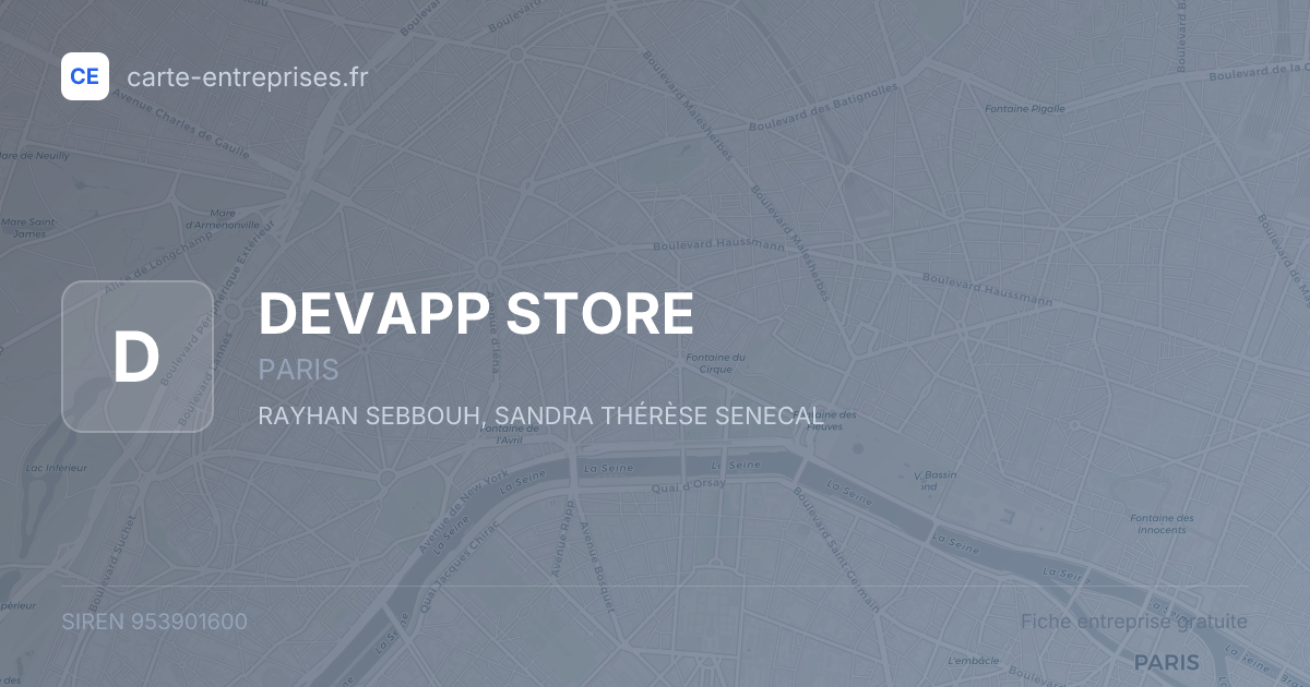 DEVAPP STORE — 953901600 — fiche entreprise