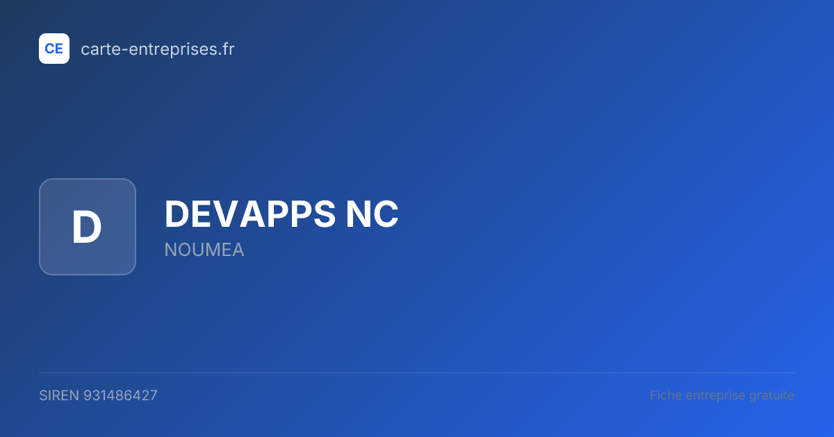 DEVAPPS NC — 931486427 — fiche entreprise