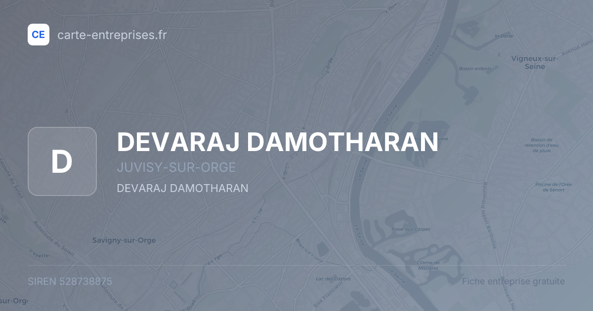 DEVARAJ DAMOTHARAN — 528738875 — fiche entreprise