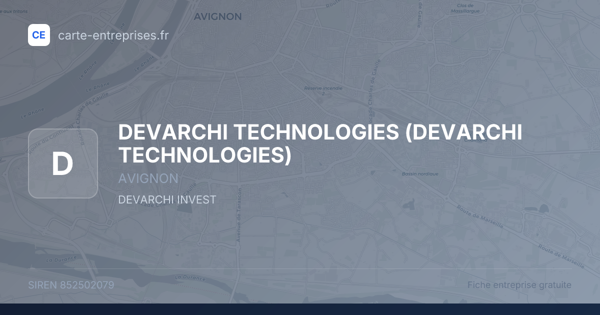 DEVARCHI TECHNOLOGIES — 852502079 — fiche entreprise