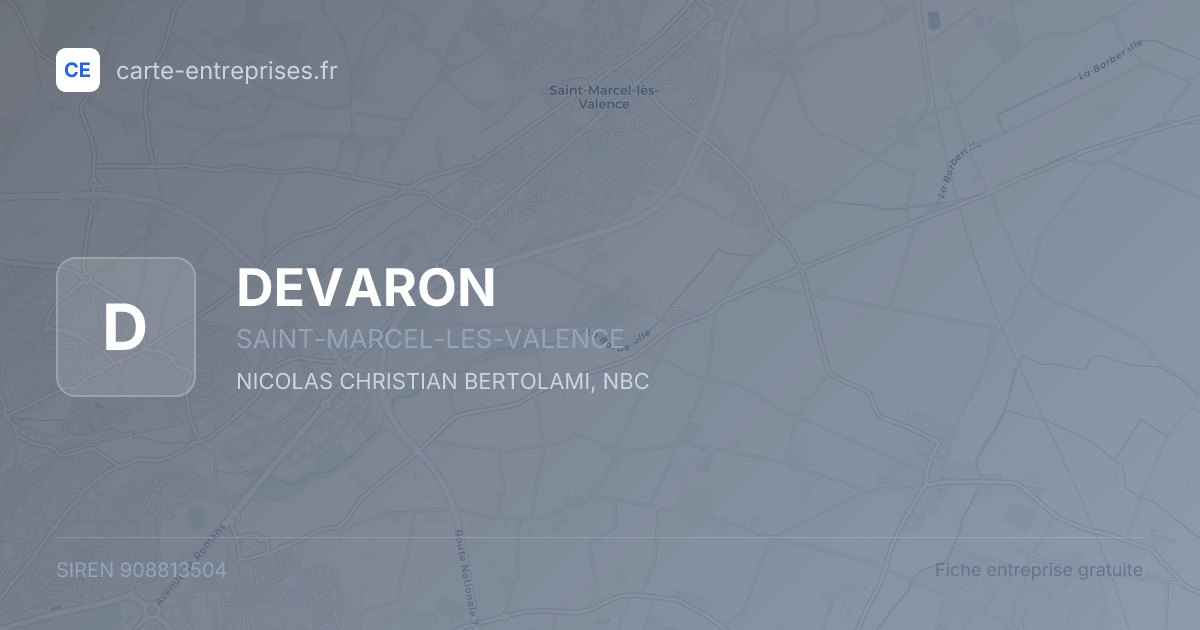 DEVARON — 908813504 — fiche entreprise