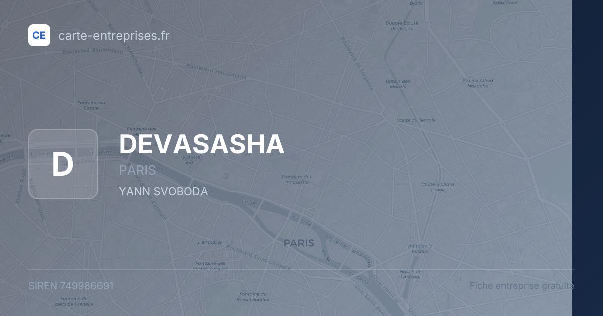 DEVASASHA — 749986691 — fiche entreprise