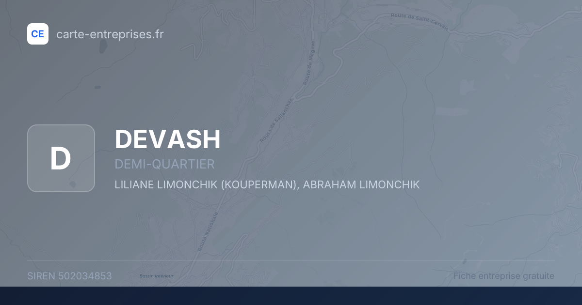 DEVASH — 502034853 — fiche entreprise