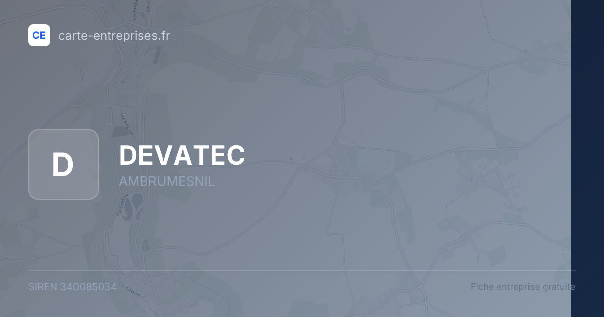DEVATEC — 340085034 — fiche entreprise