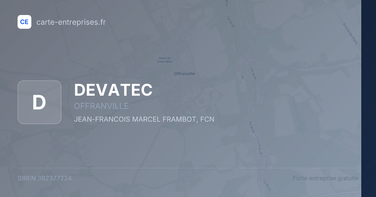DEVATEC — 382377224 — fiche entreprise