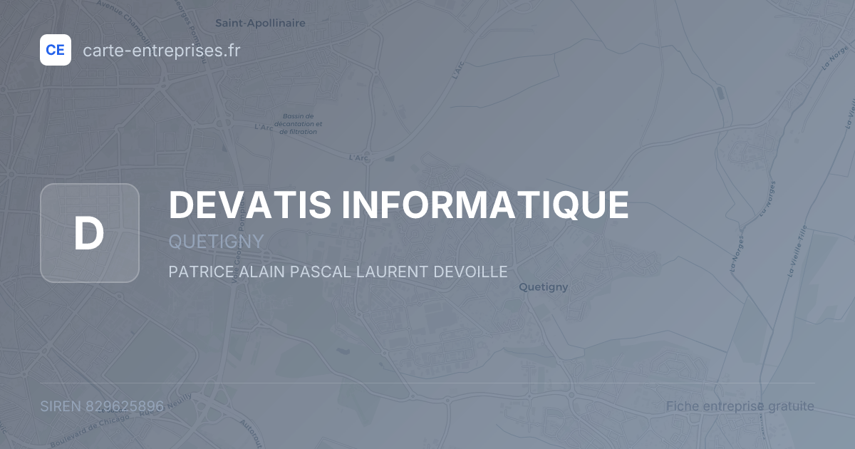DEVATIS INFORMATIQUE — 829625896 — fiche entreprise