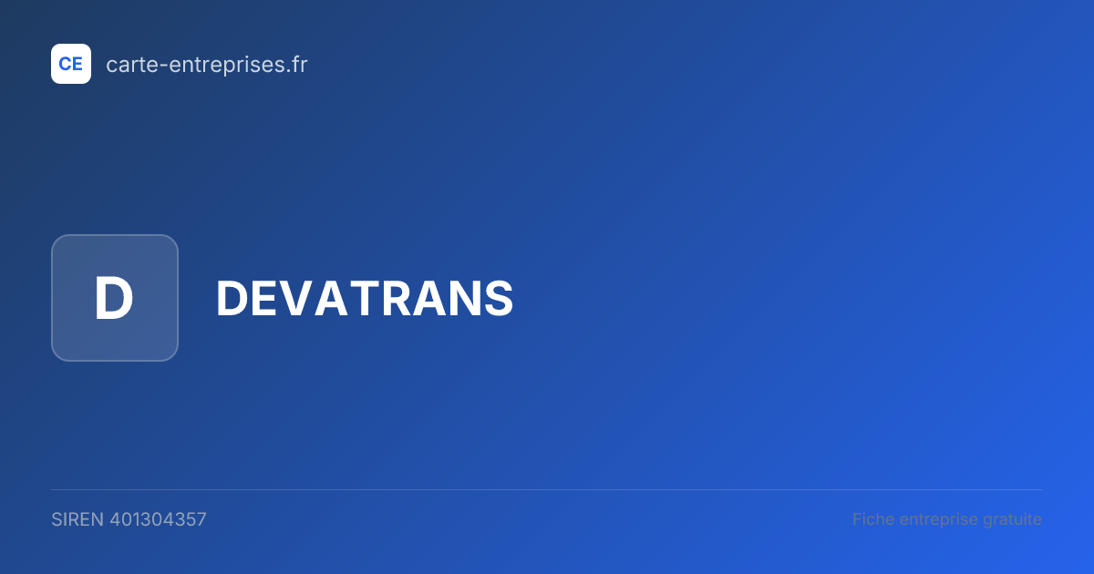 DEVATRANS — 401304357 — fiche entreprise