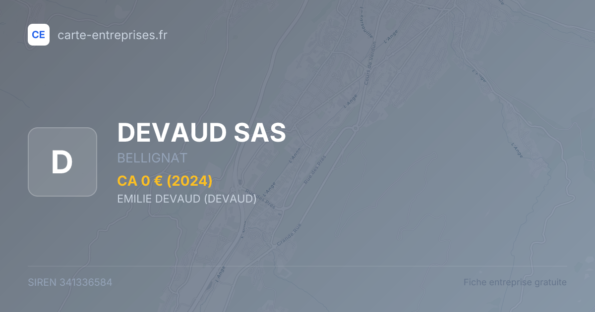 DEVAUD SAS — 341336584 — fiche entreprise